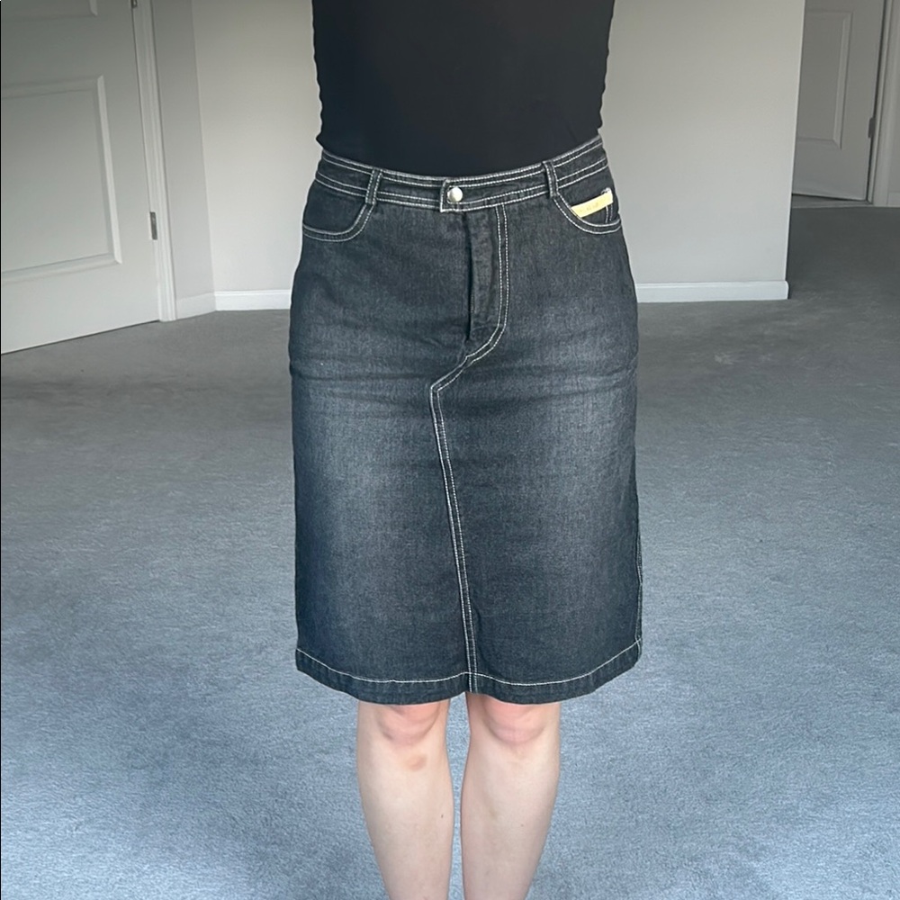 Vintage Black Denim Skirt